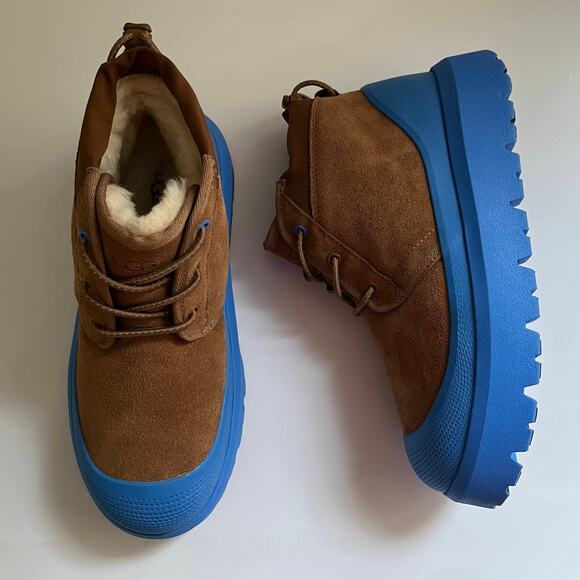 Ugg Neumel Weather Hybrid Boots Men's Size 8 in Chestnut Big Sky Blue Unisex NWT - Picture 2 of 13